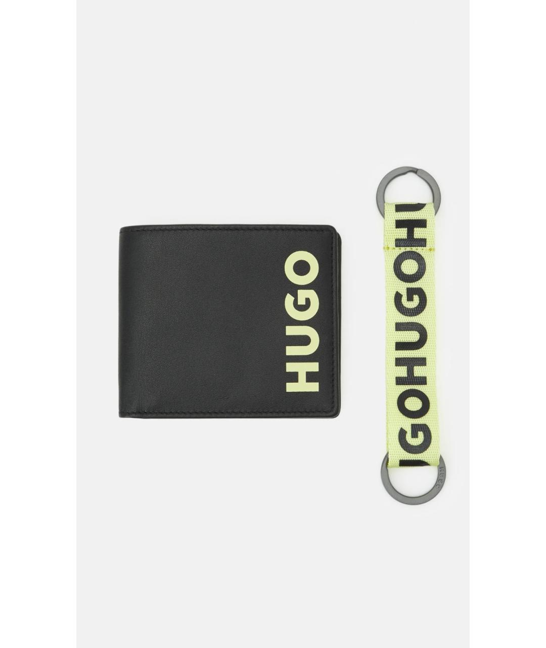 HUGO BOSS Черный кожаный кошелек, фото 3