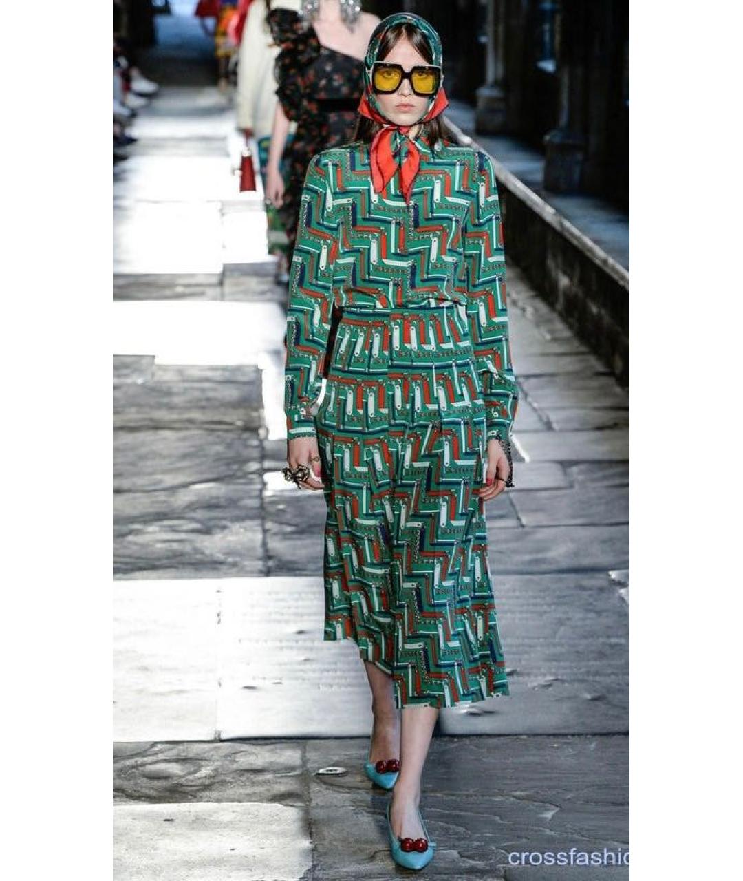 GUCCI Голубые кожаные туфли, фото 8
