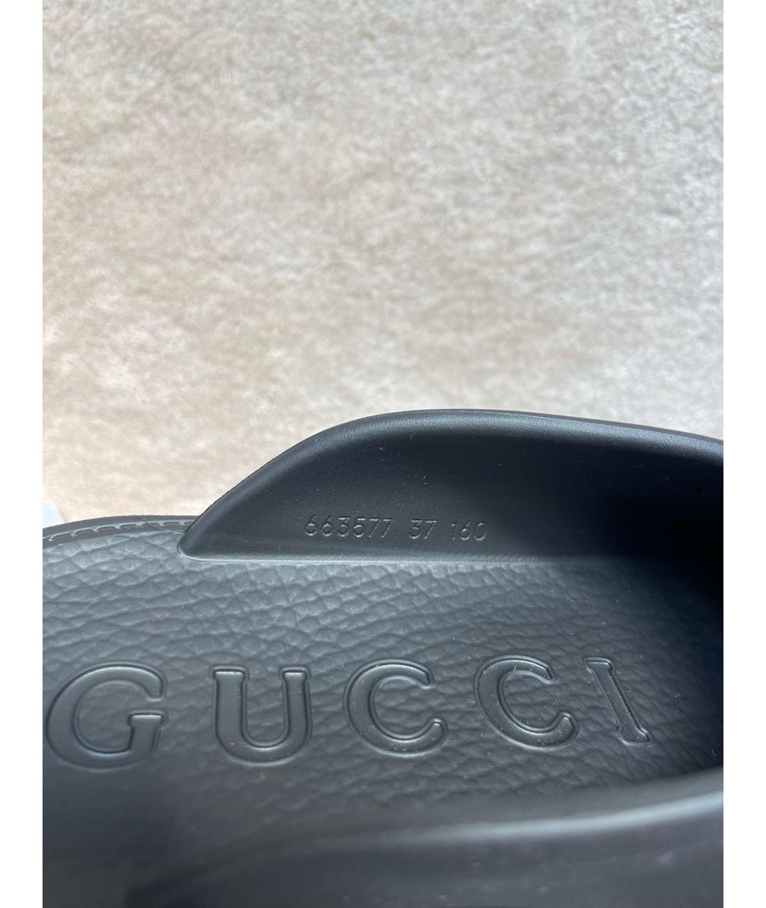 GUCCI Черные резиновые мюли, фото 8