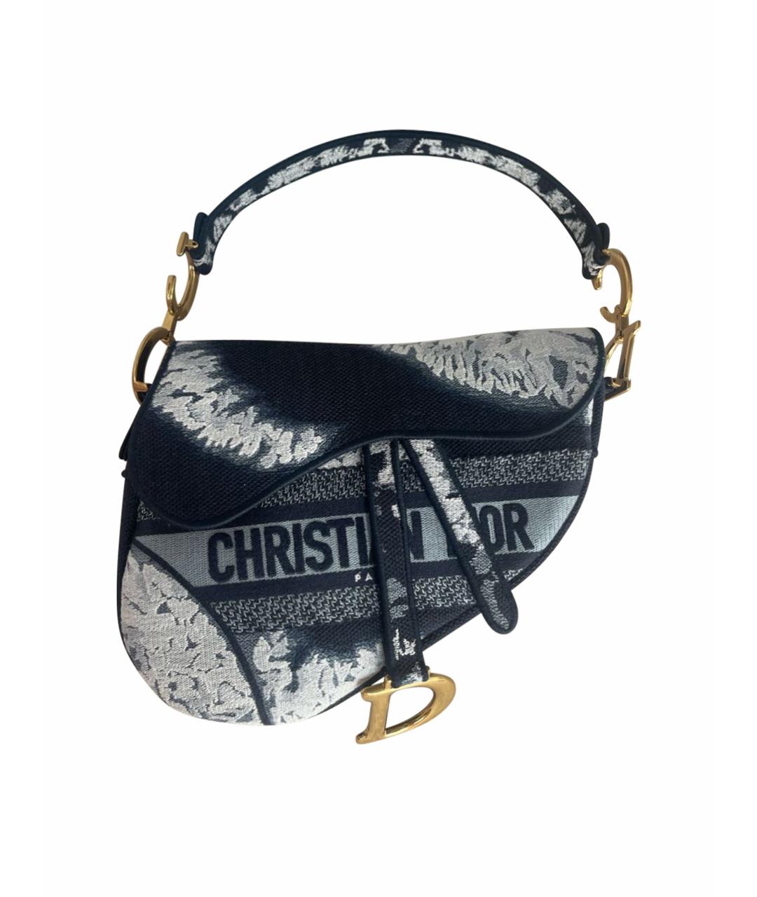 CHRISTIAN DIOR Темно-синяя деним сумка с короткими ручками, фото 1