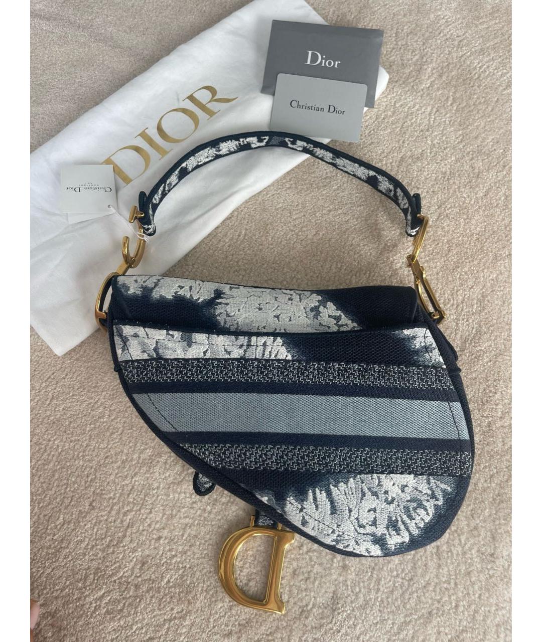 CHRISTIAN DIOR Темно-синяя деним сумка с короткими ручками, фото 3
