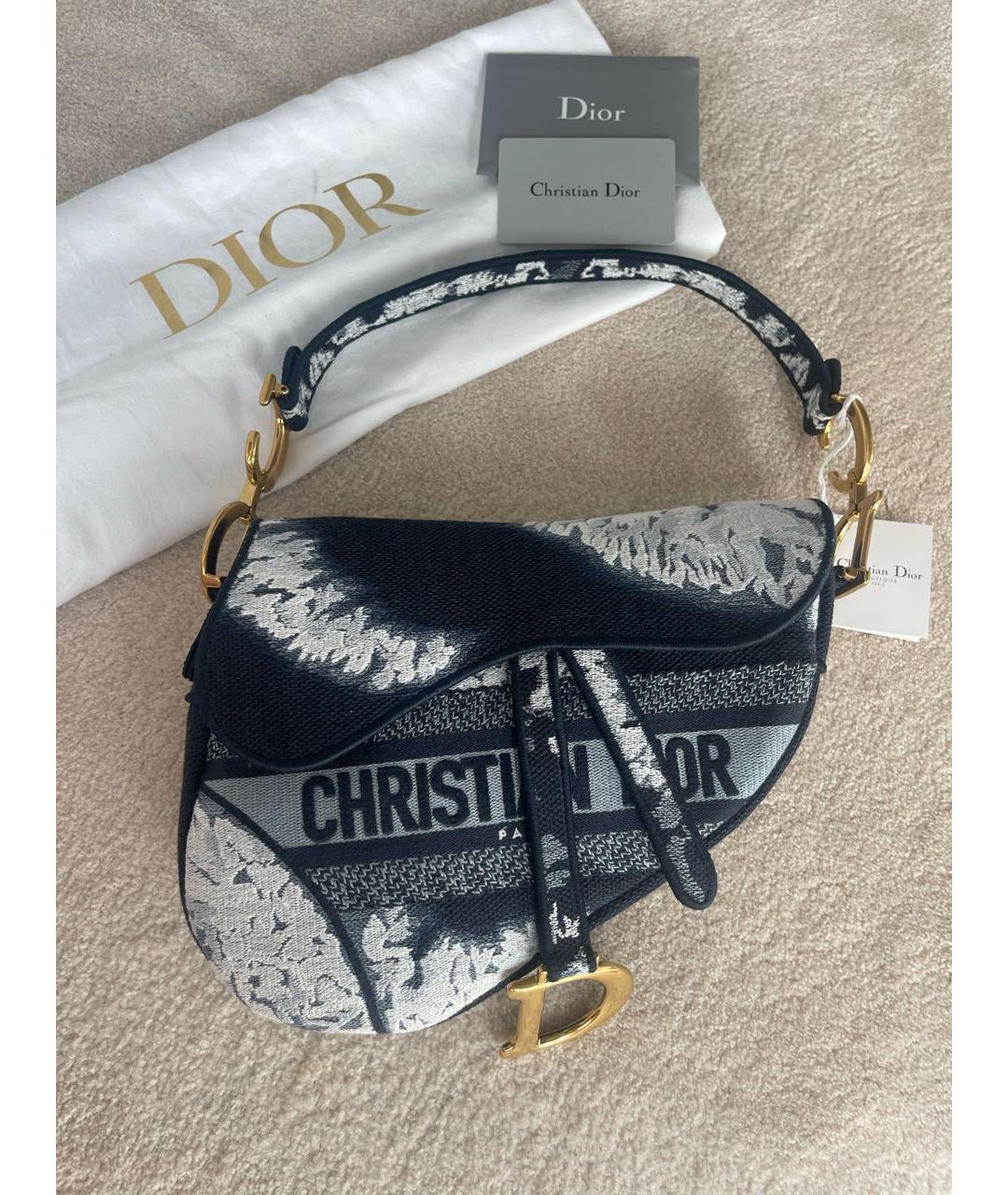 CHRISTIAN DIOR Темно-синяя деним сумка с короткими ручками, фото 9