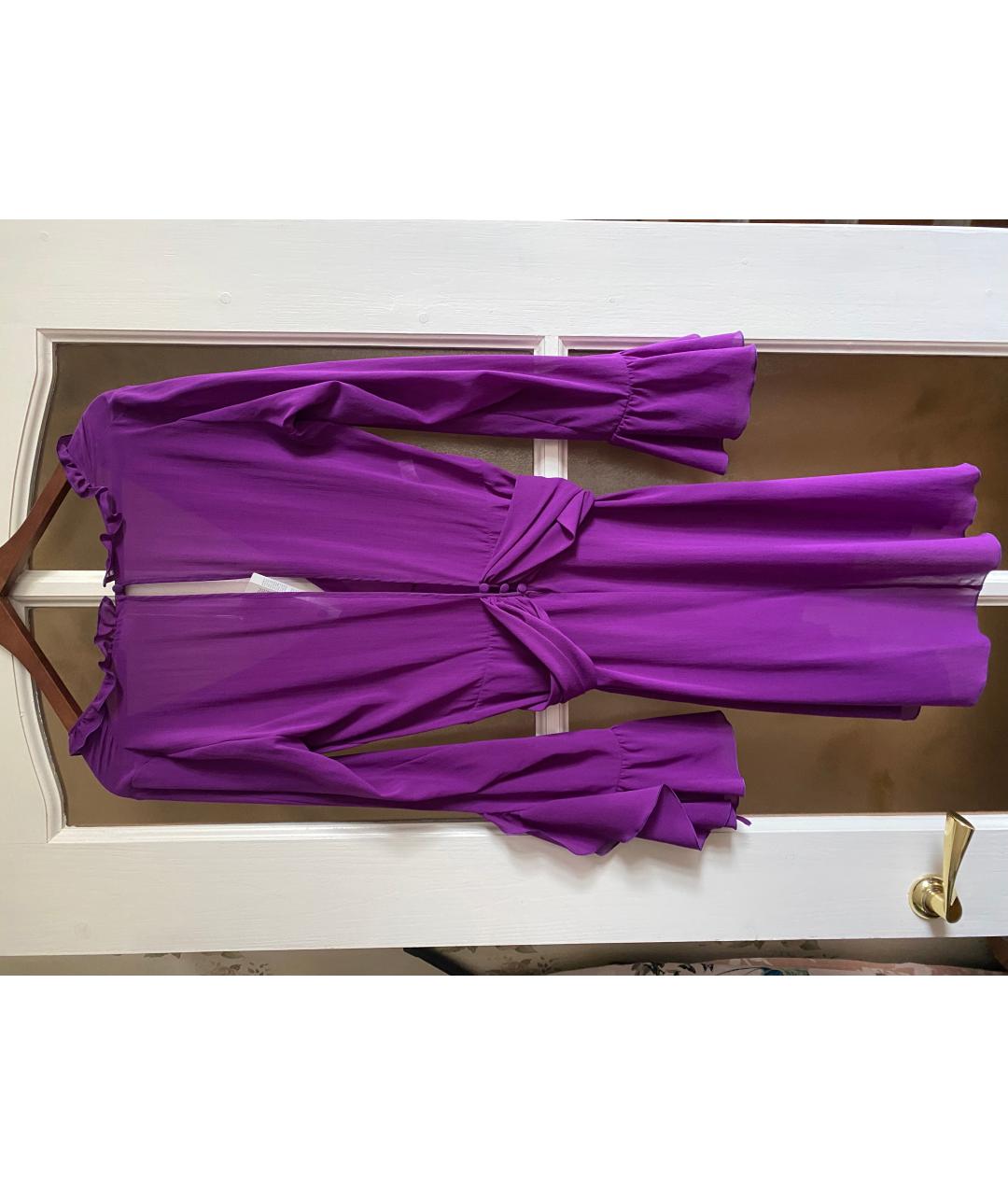 LA PERLA Фиолетовое шелковое коктейльное платье, фото 2