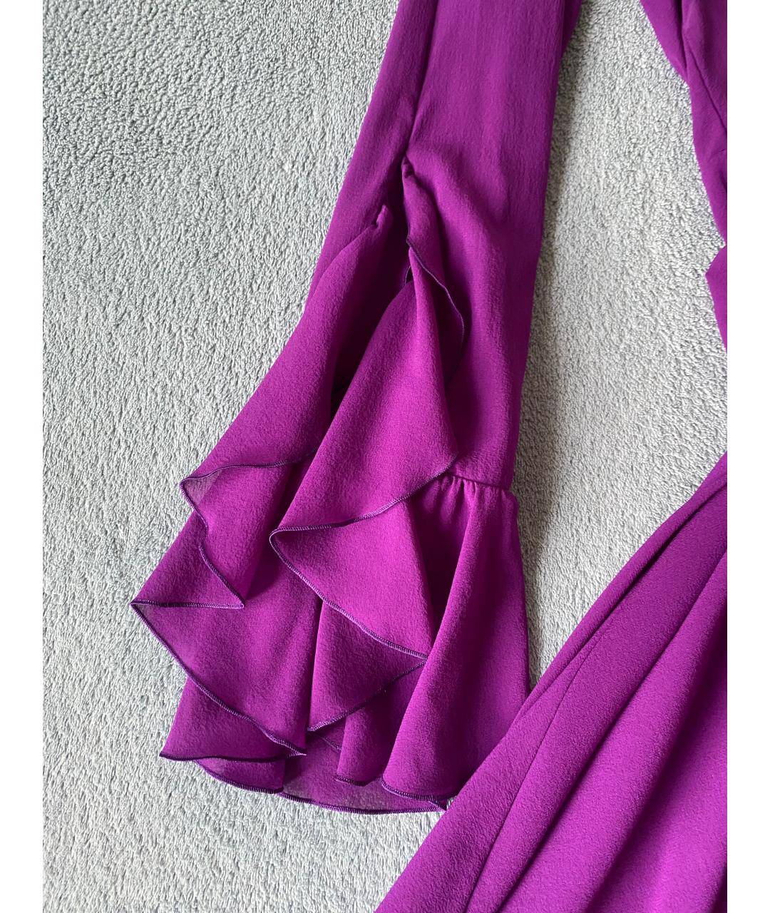LA PERLA Фиолетовое шелковое коктейльное платье, фото 5