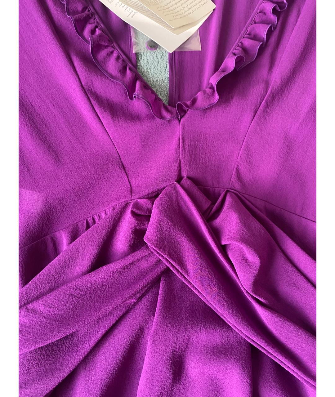 LA PERLA Фиолетовое шелковое коктейльное платье, фото 4