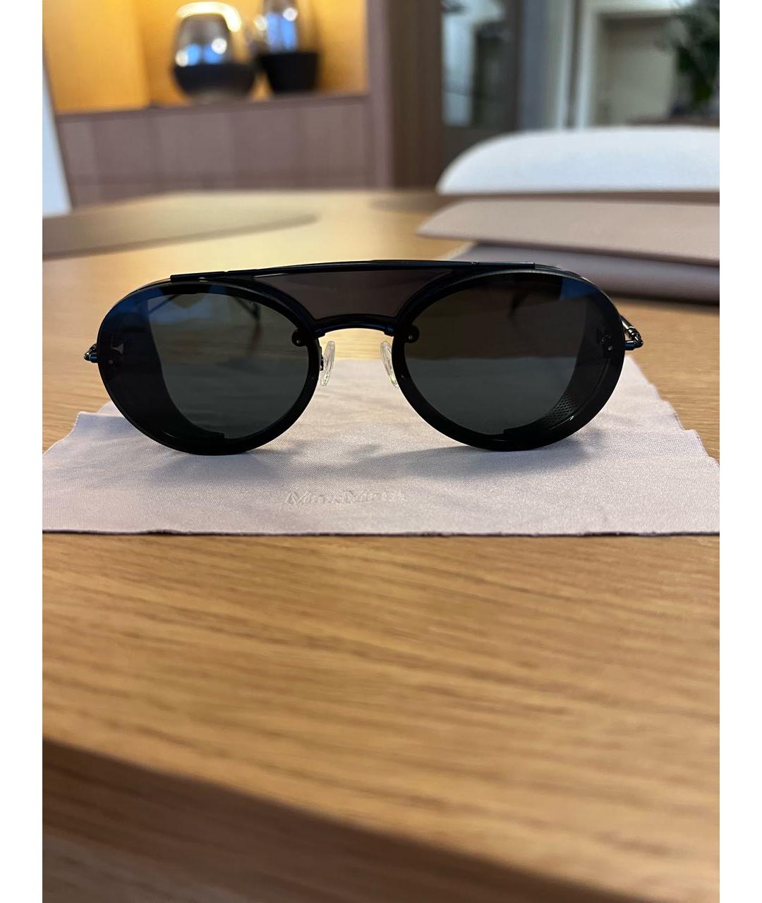 MAX MARA Черные металлические солнцезащитные очки, фото 7