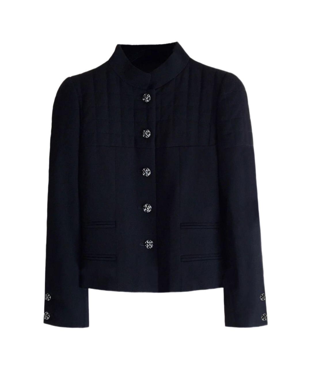 CHANEL PRE-OWNED Черный шерстяной жакет/пиджак, фото 1