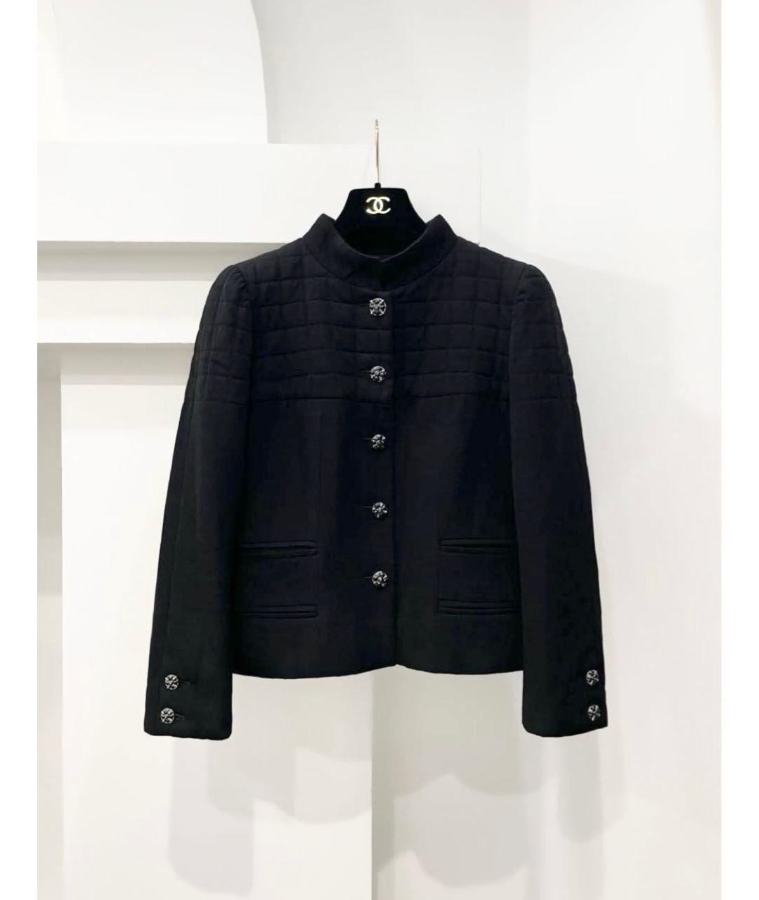 CHANEL Черный шерстяной жакет/пиджак, фото 3