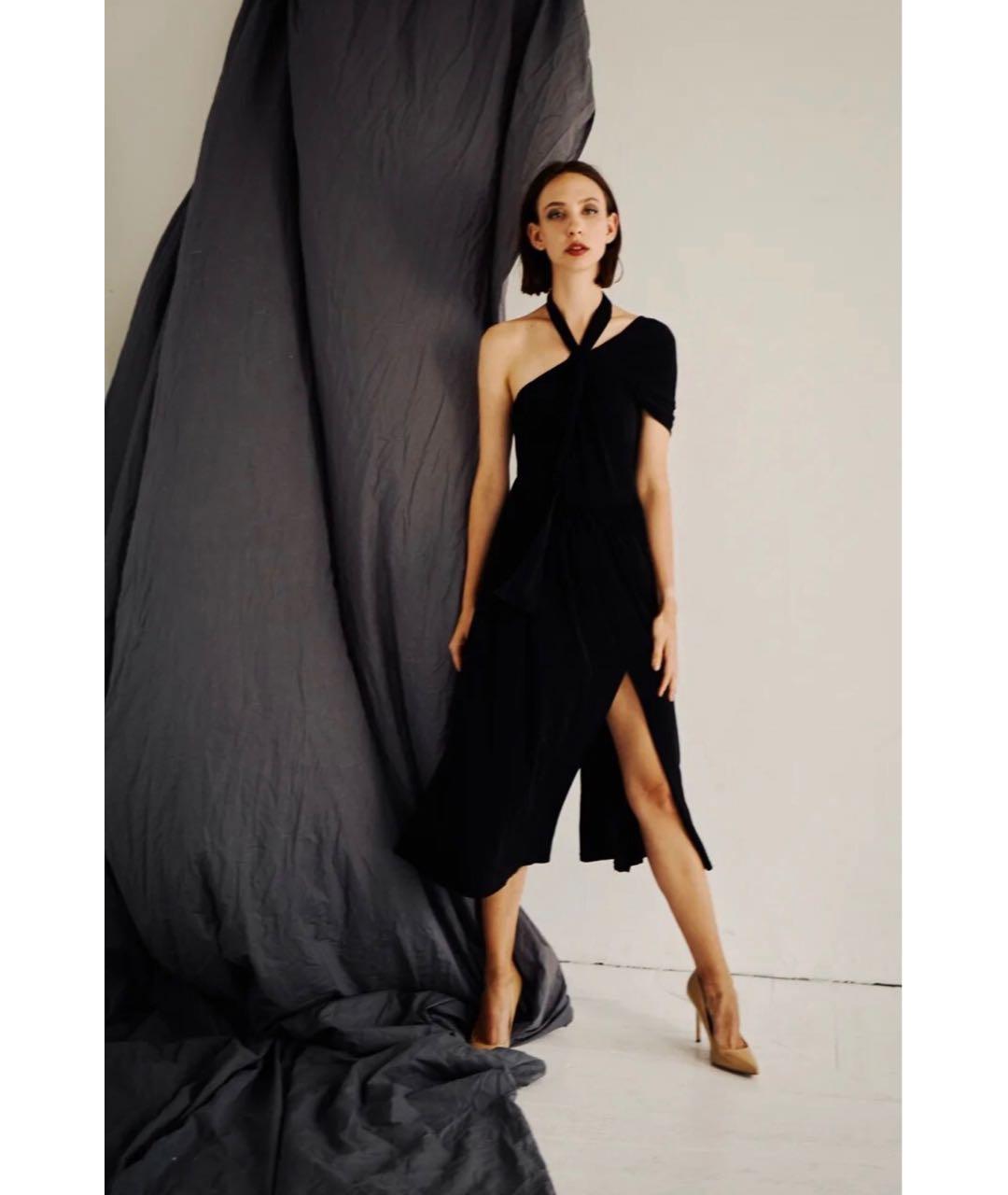 MSGM Черное полиамидовое коктейльное платье, фото 7