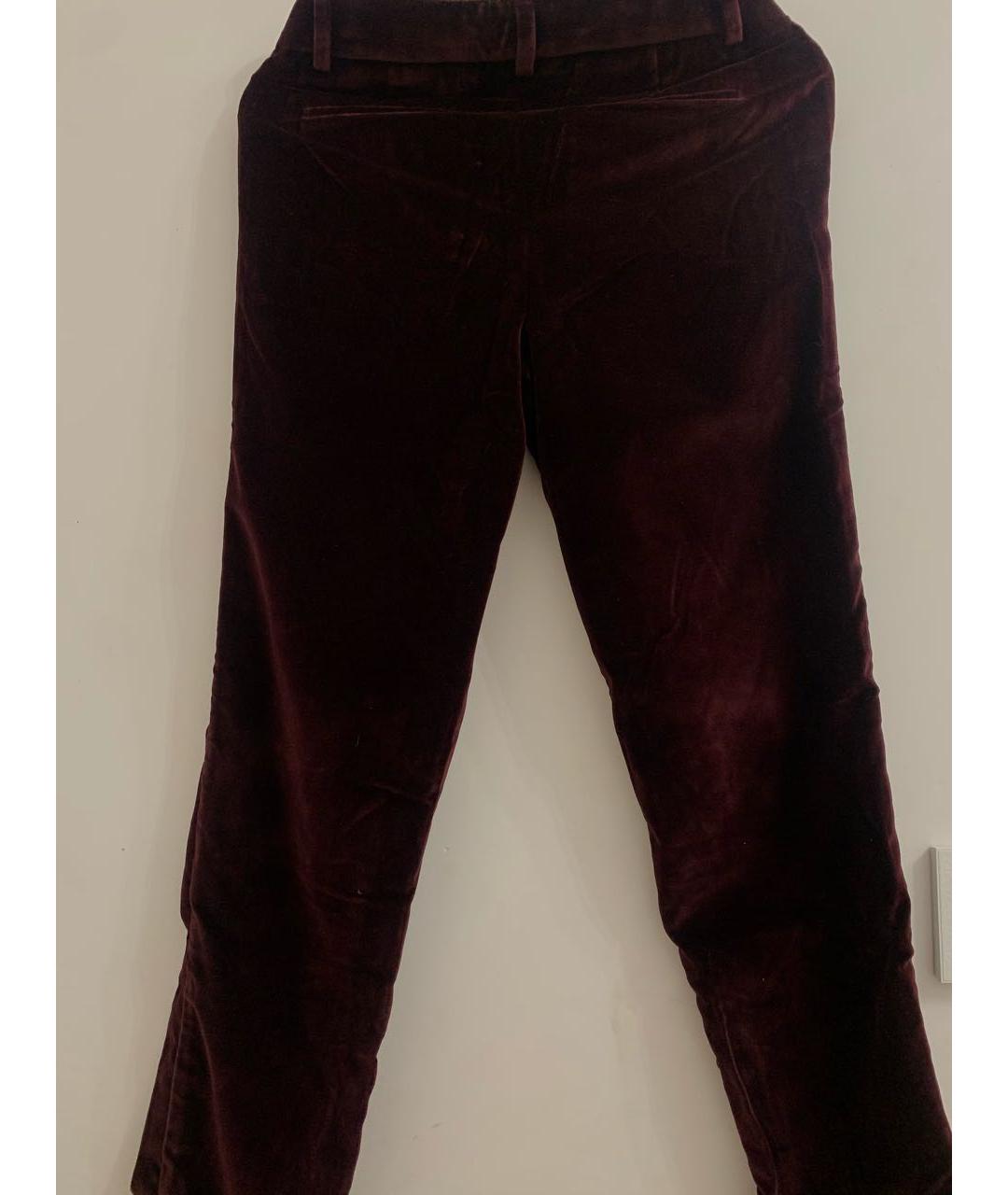 BURBERRY Бордовые бархатные брюки и шорты, фото 2