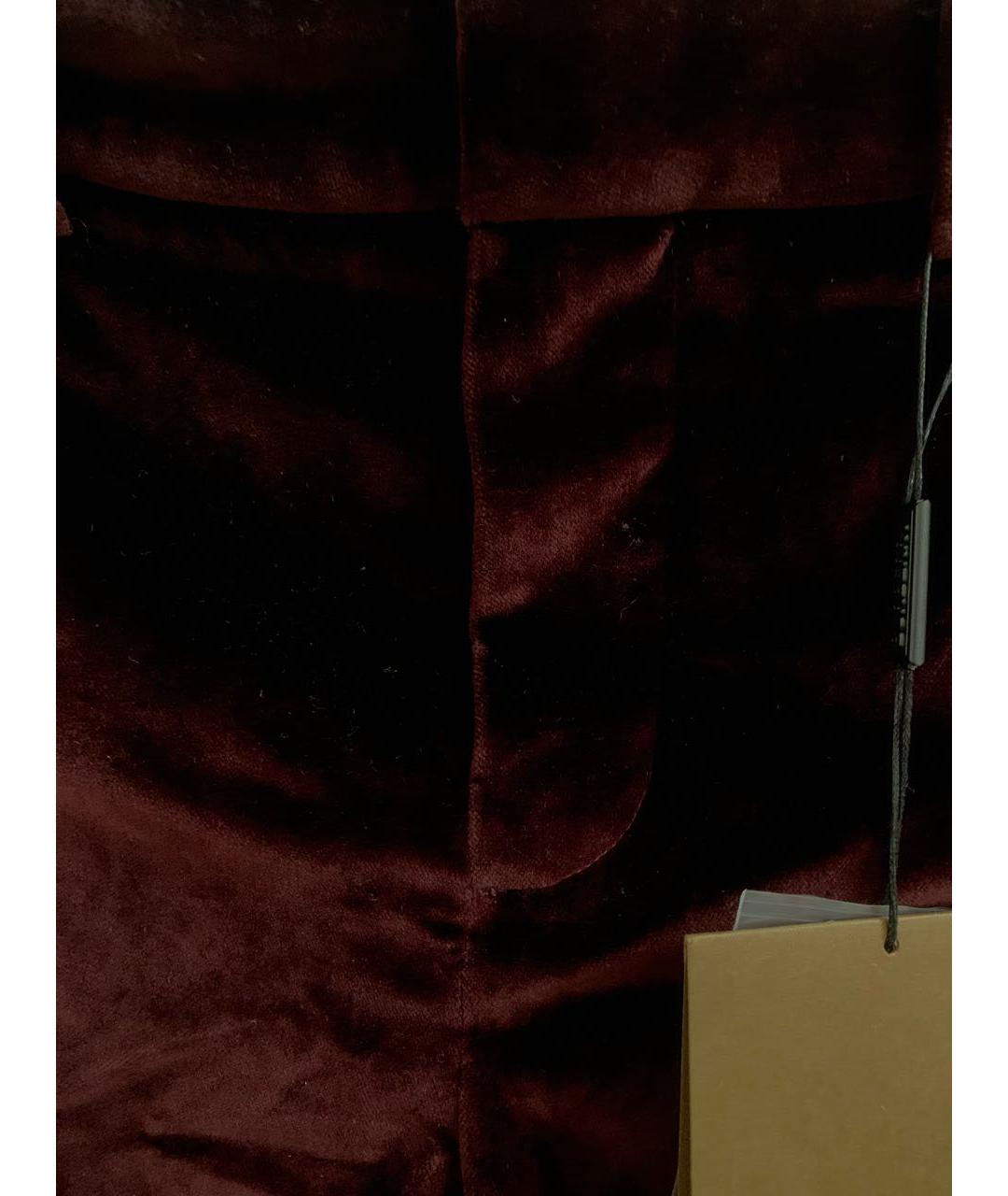 BURBERRY Бордовые бархатные брюки и шорты, фото 4