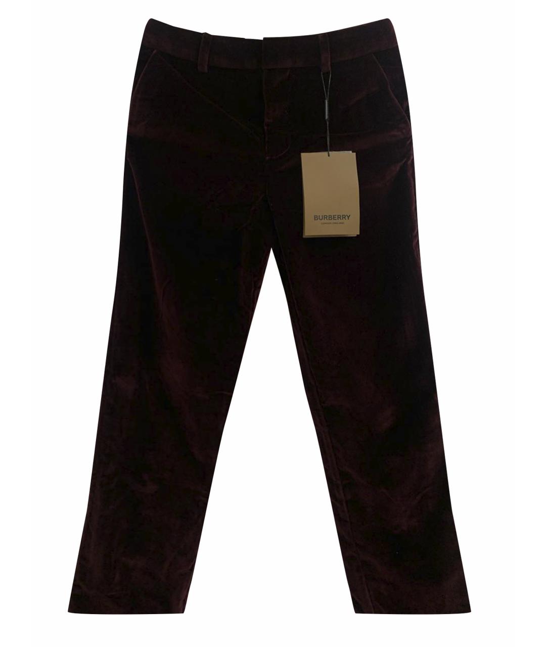 BURBERRY Бордовые бархатные брюки и шорты, фото 1