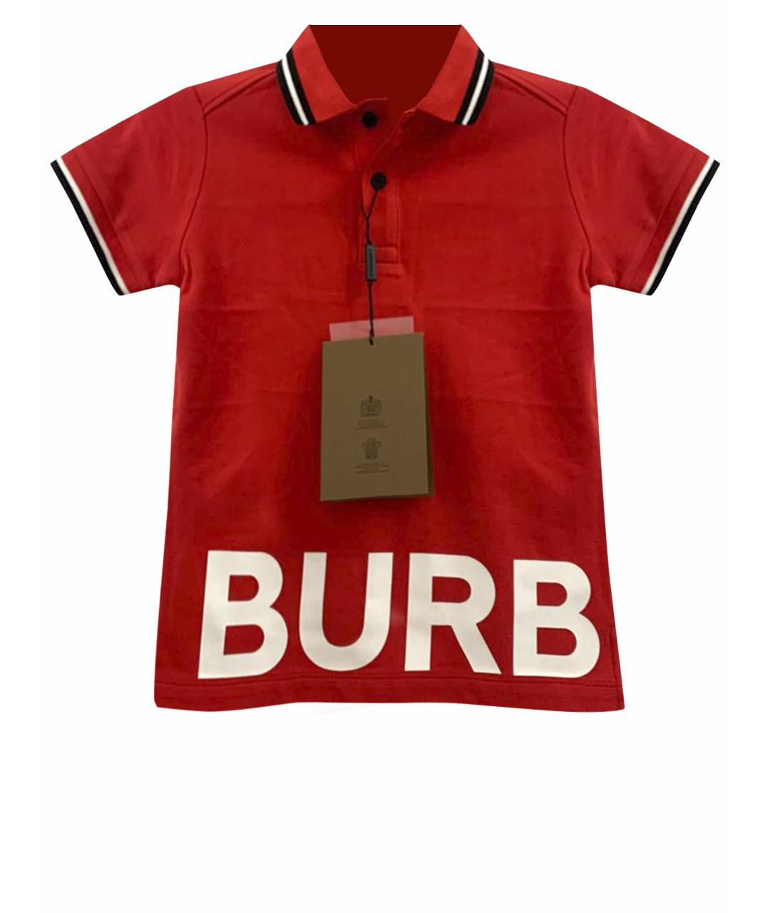 BURBERRY Красный хлопковый детская футболка / топ, фото 1