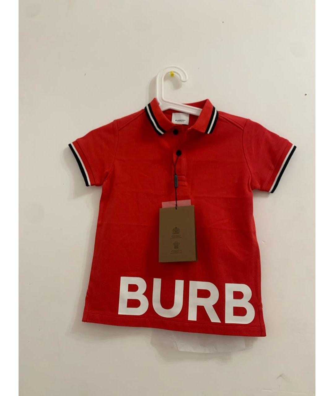 BURBERRY Красный хлопковый детская футболка / топ, фото 5