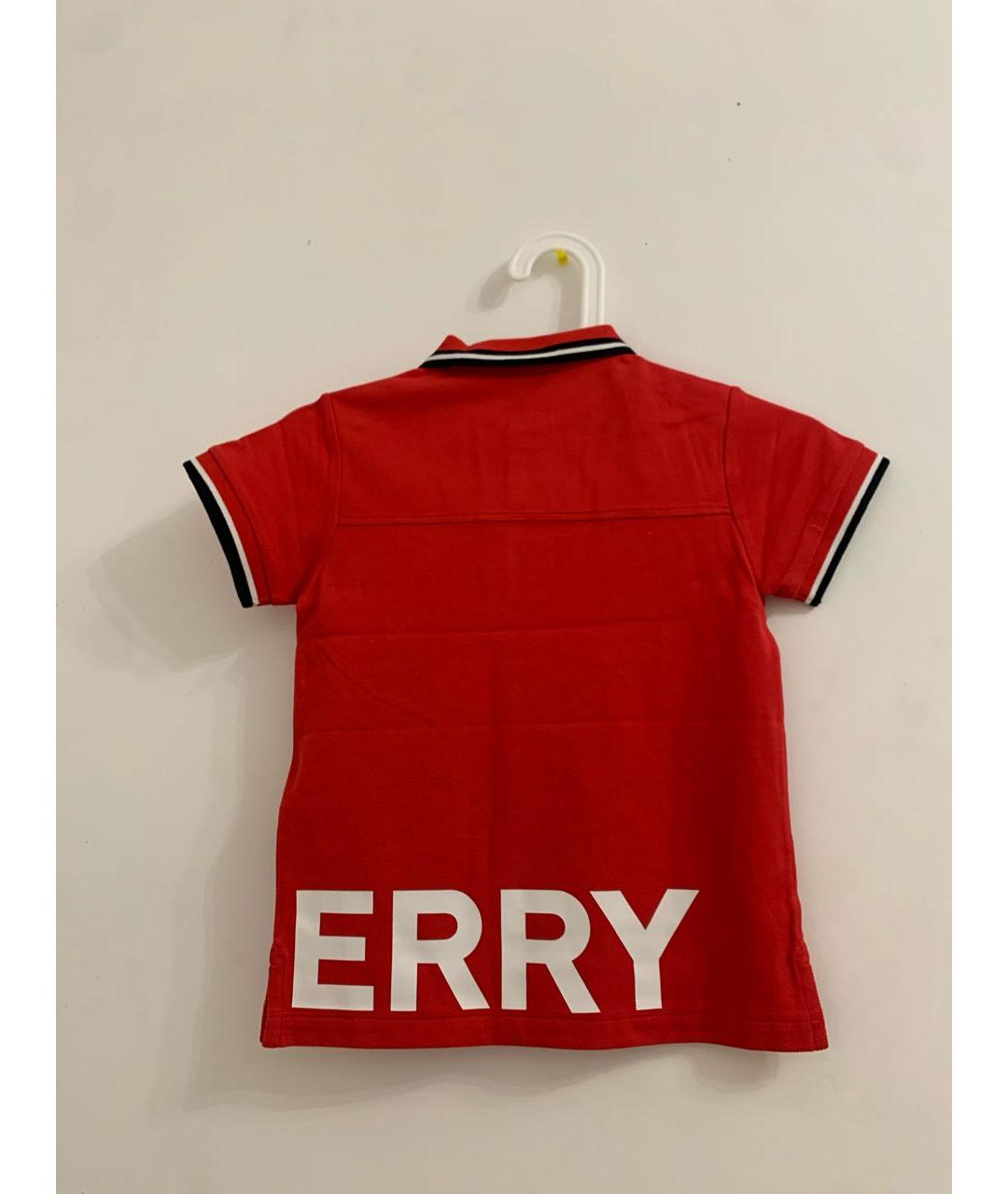 BURBERRY Красный хлопковый детская футболка / топ, фото 2
