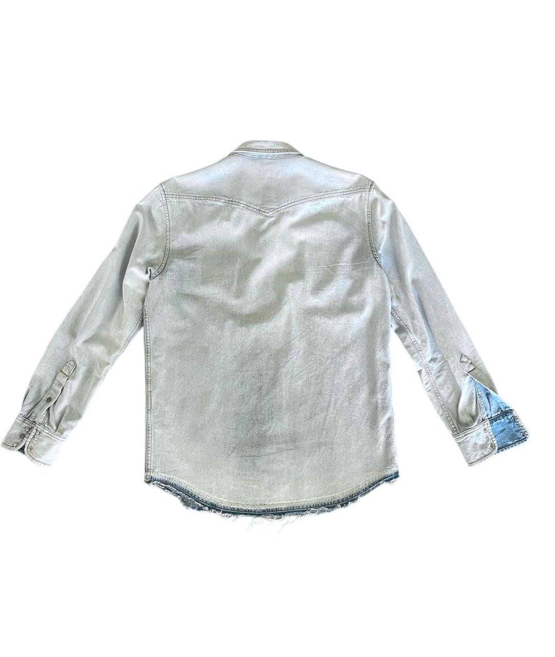 DIESEL Голубая хлопковая кэжуал рубашка, фото 2