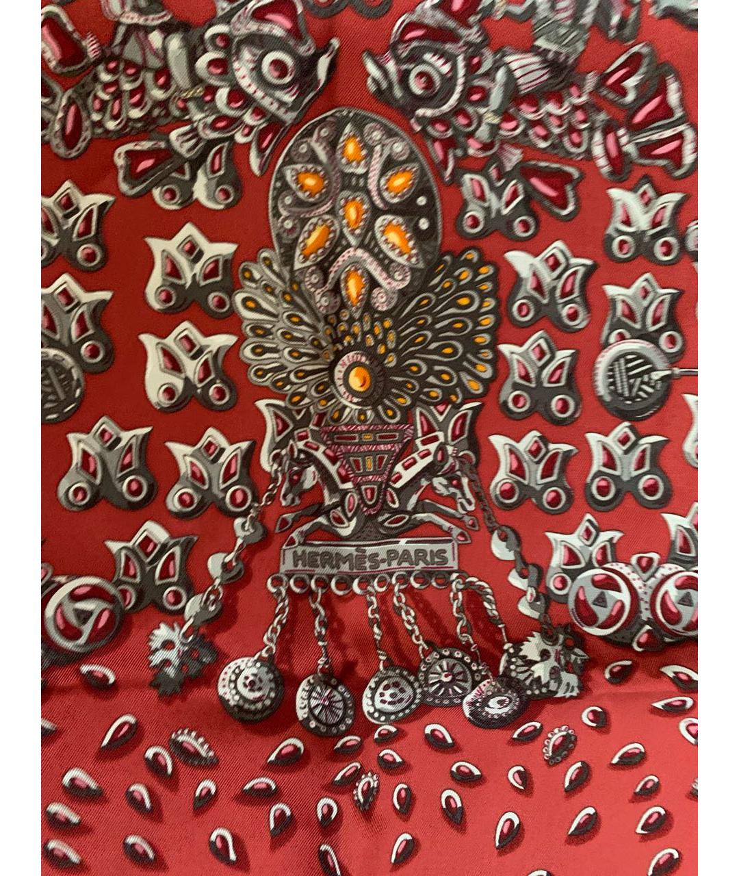 HERMES PRE-OWNED Бордовый шелковый платок, фото 5