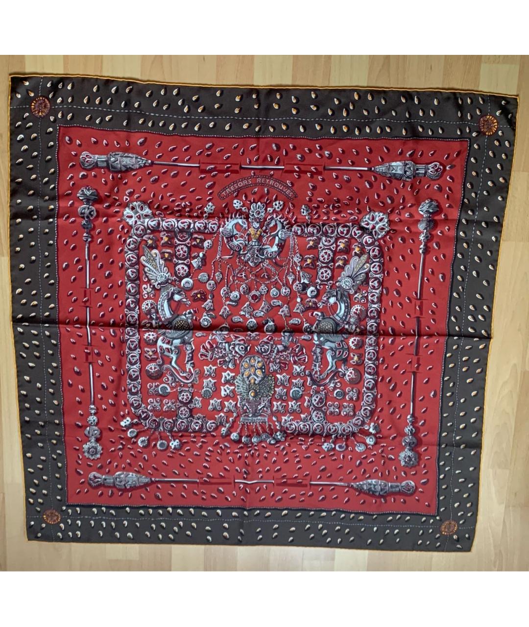HERMES PRE-OWNED Бордовый шелковый платок, фото 7