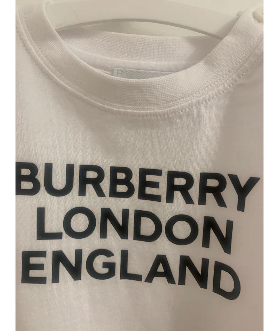 BURBERRY Белый хлопковый футболка / топ, фото 3