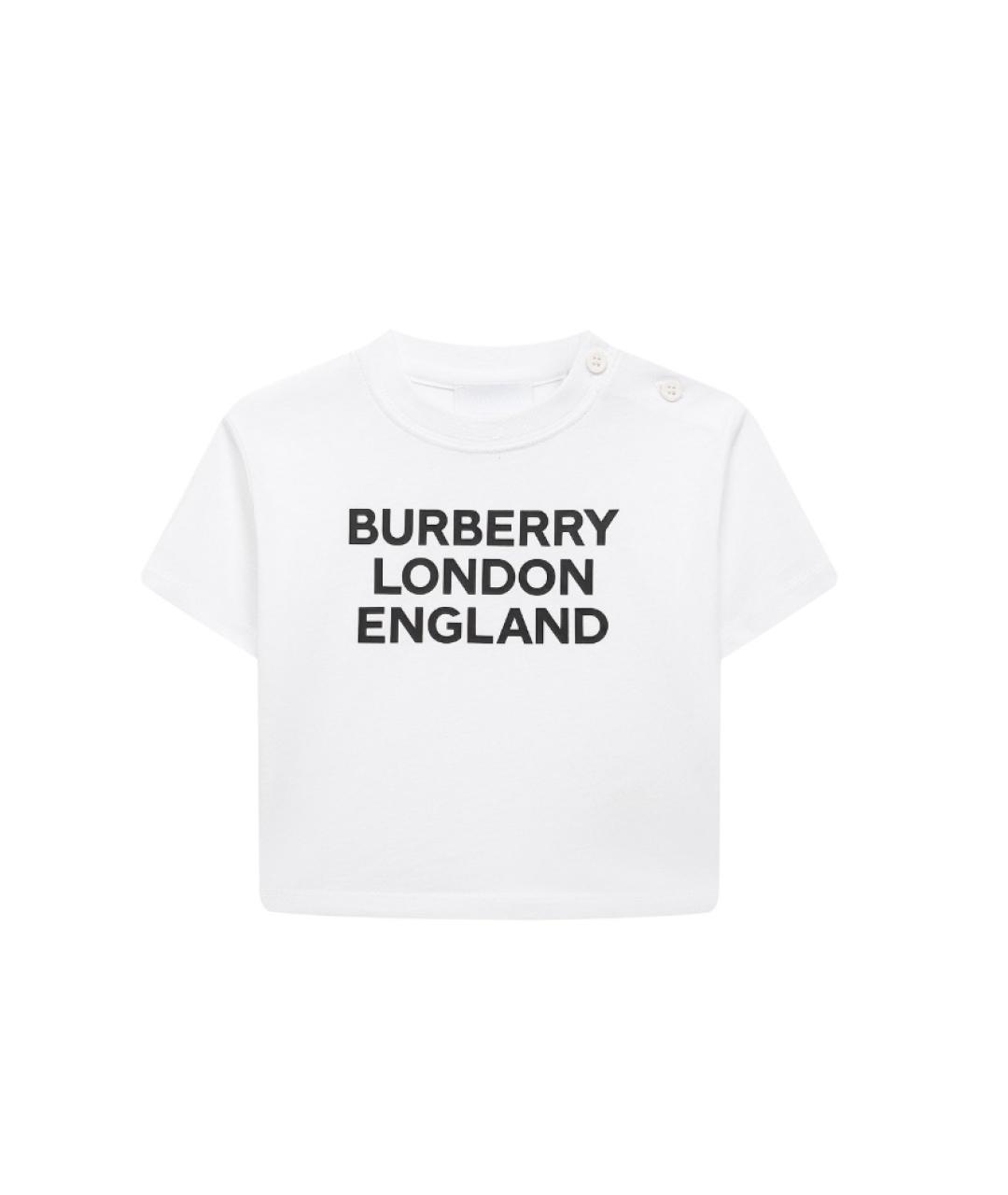 BURBERRY Белый хлопковый футболка / топ, фото 1