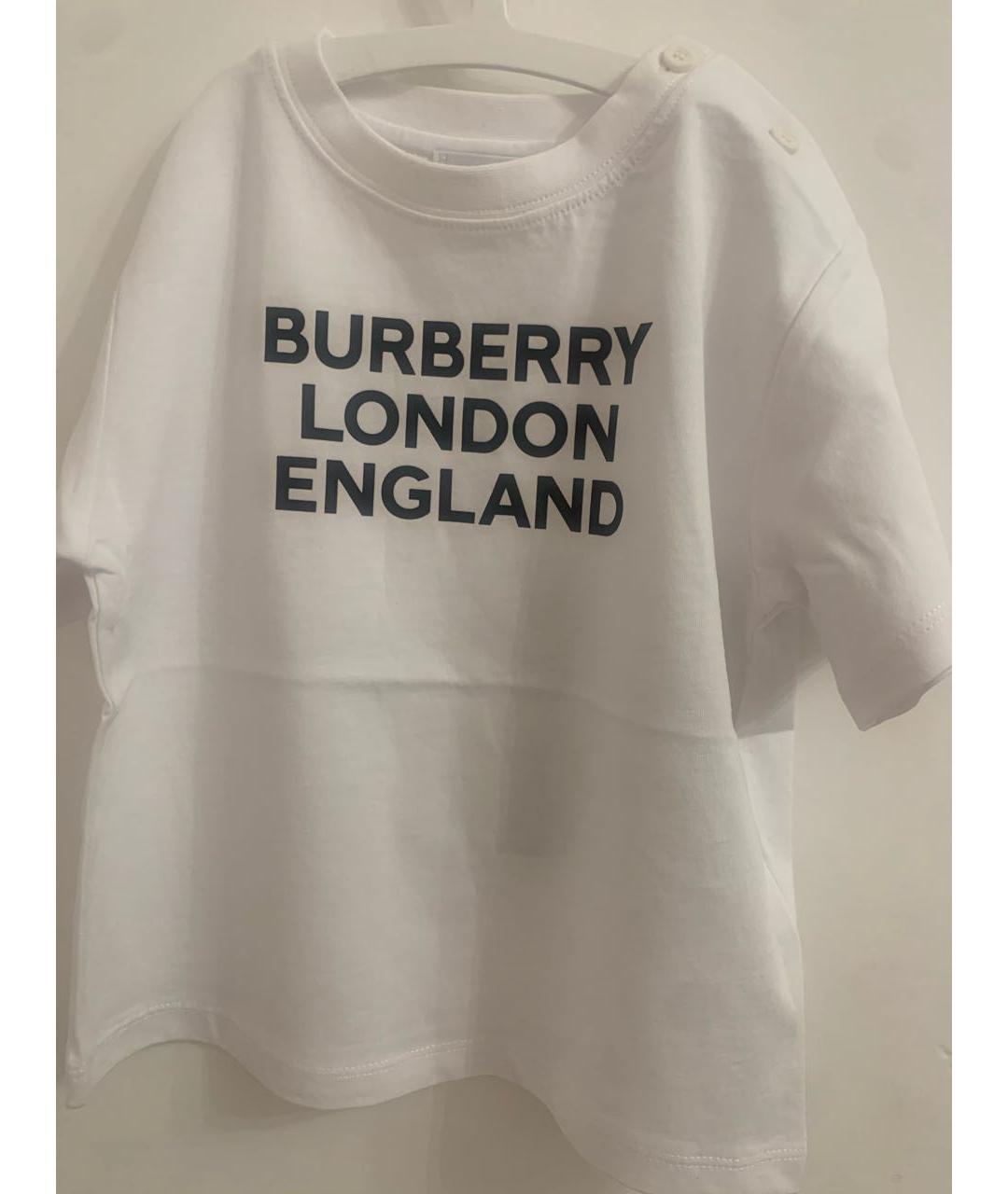 BURBERRY Белый хлопковый футболка / топ, фото 4