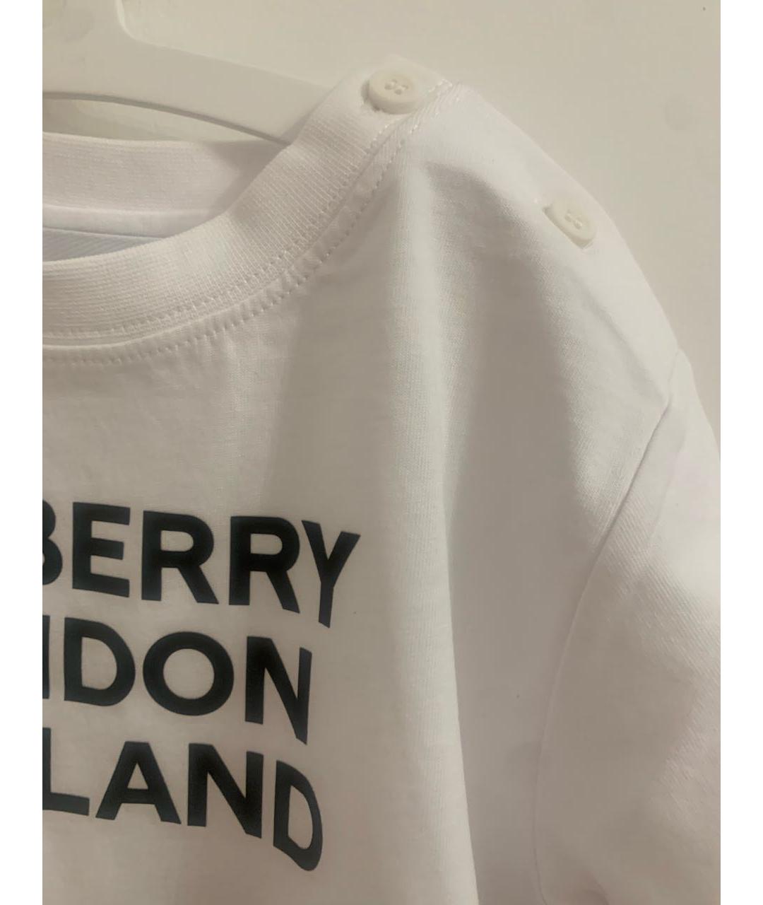BURBERRY Белый хлопковый футболка / топ, фото 5