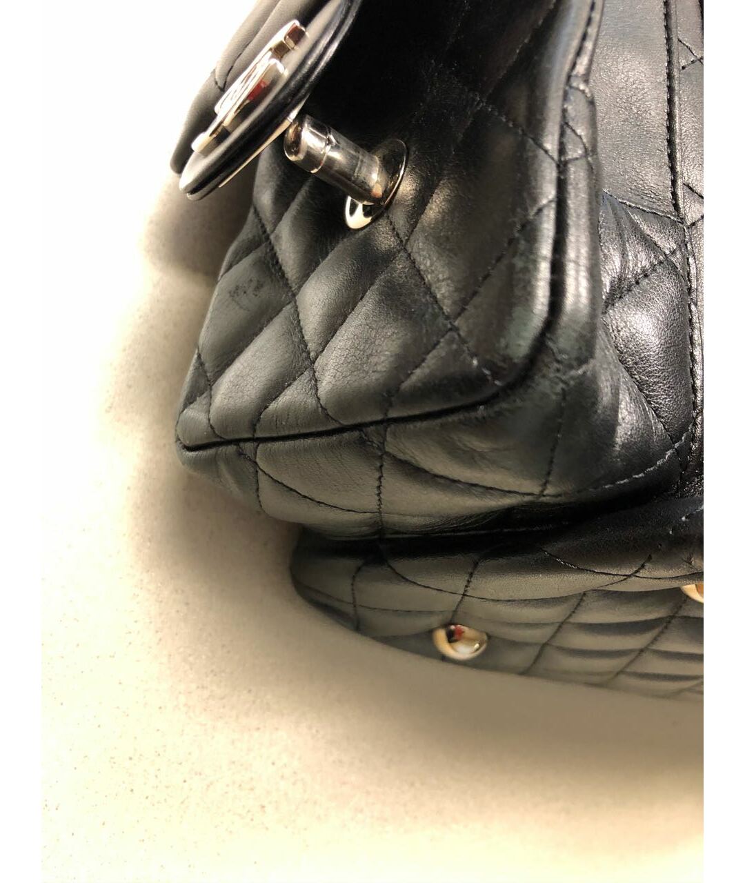 CHANEL VINTAGE Черная кожаная сумка тоут, фото 8