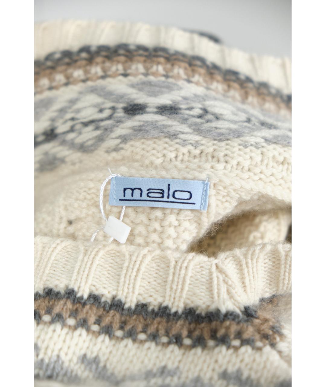 MALO Бежевый шерстяной джемпер / свитер, фото 3