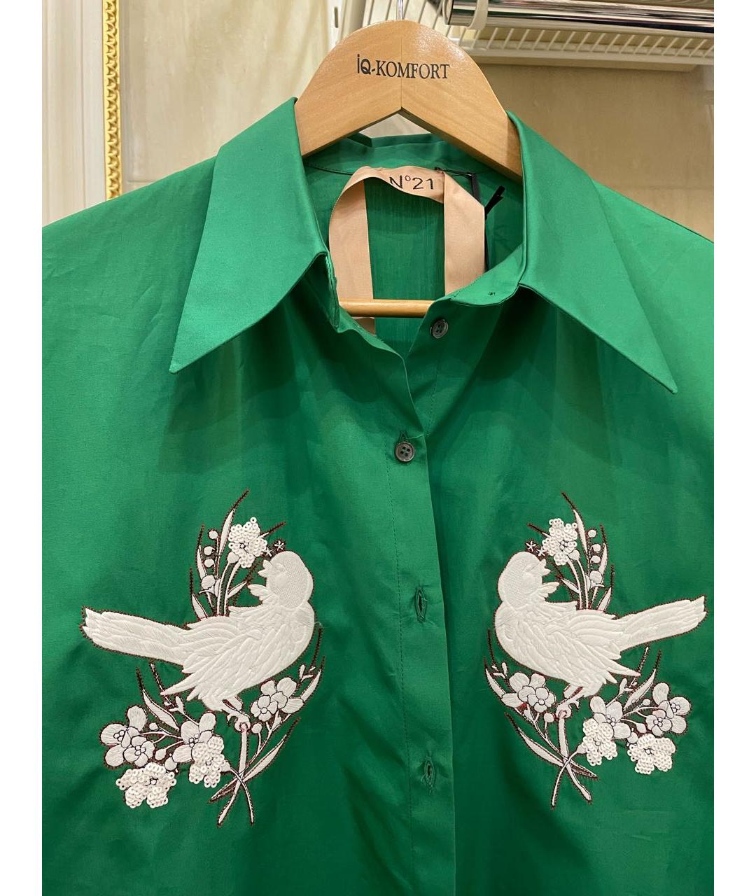 NO. 21 Зеленая хлопковая рубашка, фото 3