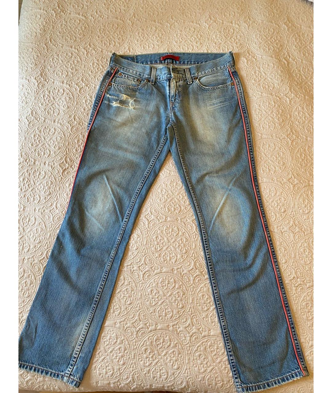LEVI'S Голубые хлопковые прямые джинсы, фото 9