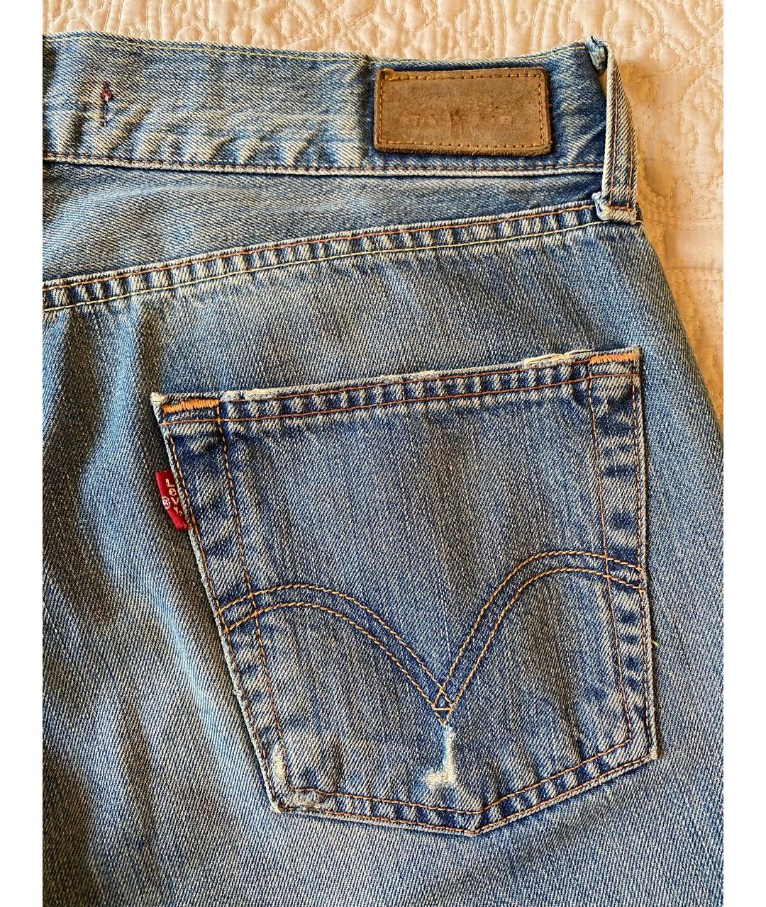 LEVI'S Голубые хлопковые прямые джинсы, фото 4