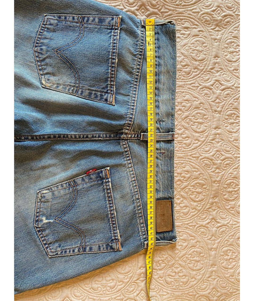 LEVI'S Голубые хлопковые прямые джинсы, фото 6