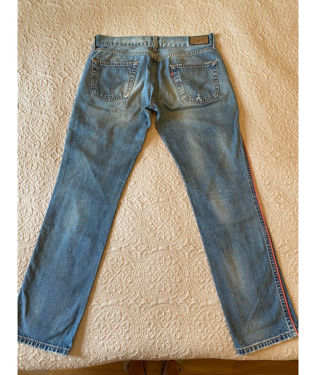 LEVI'S Голубые хлопковые прямые джинсы, фото 2