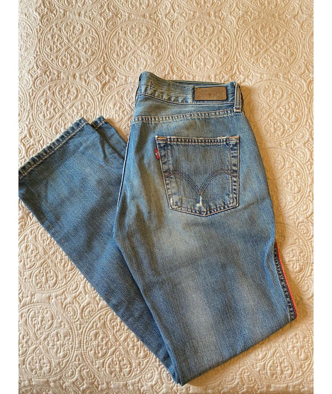 LEVI'S Голубые хлопковые прямые джинсы, фото 5