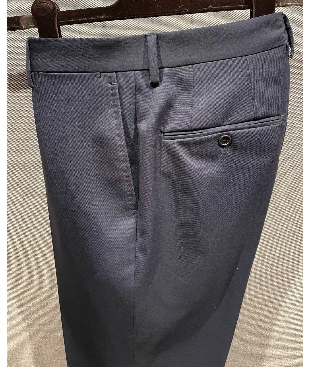FENDI Темно-синие шерстяные классические брюки, фото 5