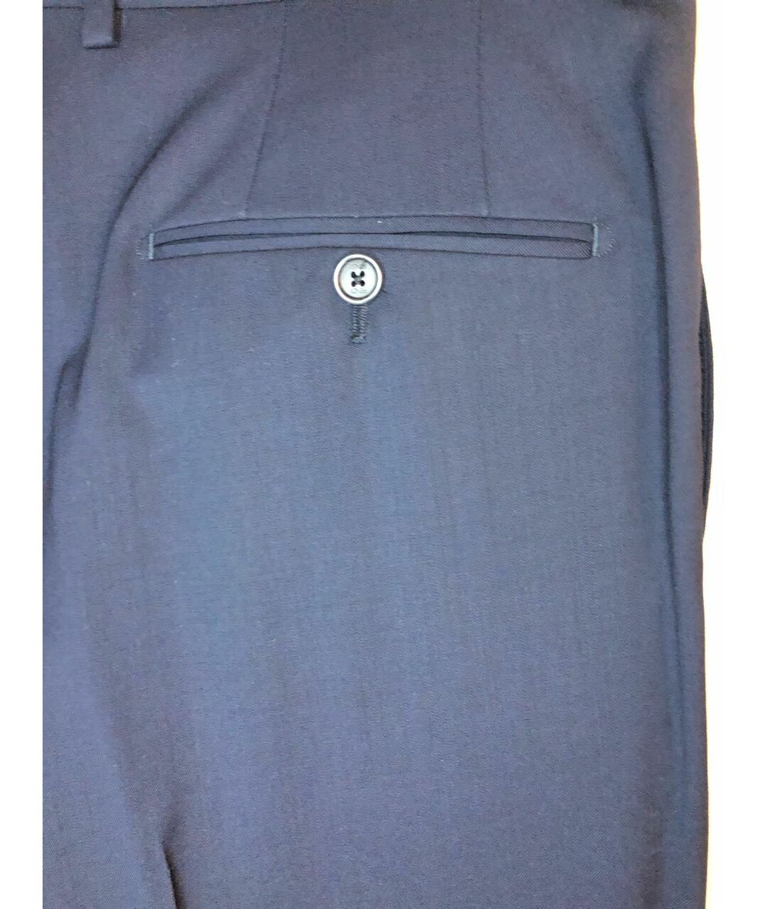 FENDI Темно-синие шерстяные классические брюки, фото 4