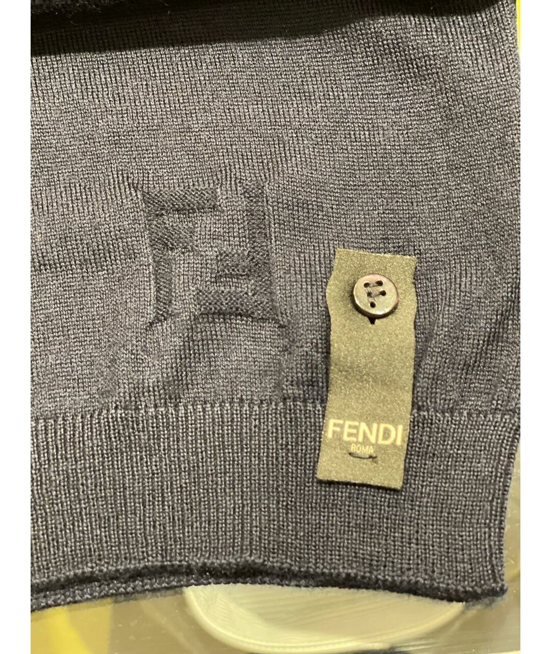 FENDI Темно-синий шерстяной джемпер / свитер, фото 8