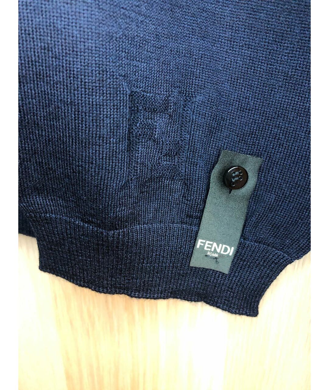FENDI Темно-синий шерстяной джемпер / свитер, фото 3