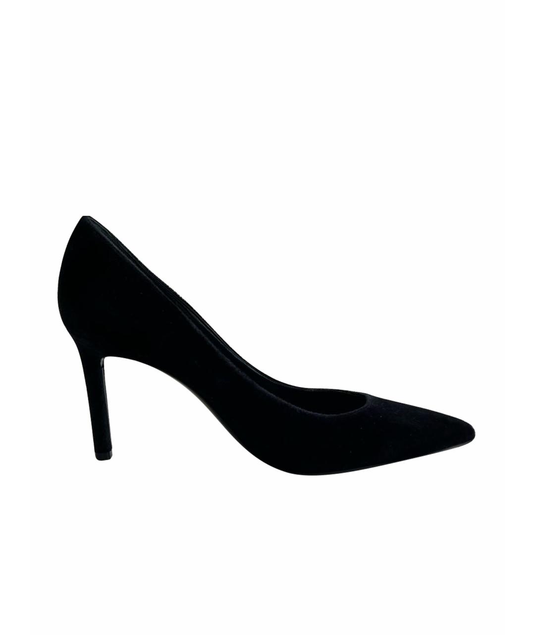 SAINT LAURENT Черные бархатные туфли, фото 1