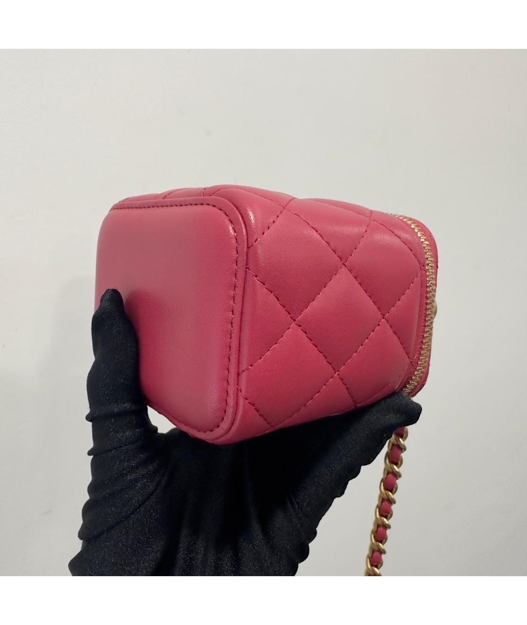 CHANEL Розовая кожаная сумка через плечо, фото 4