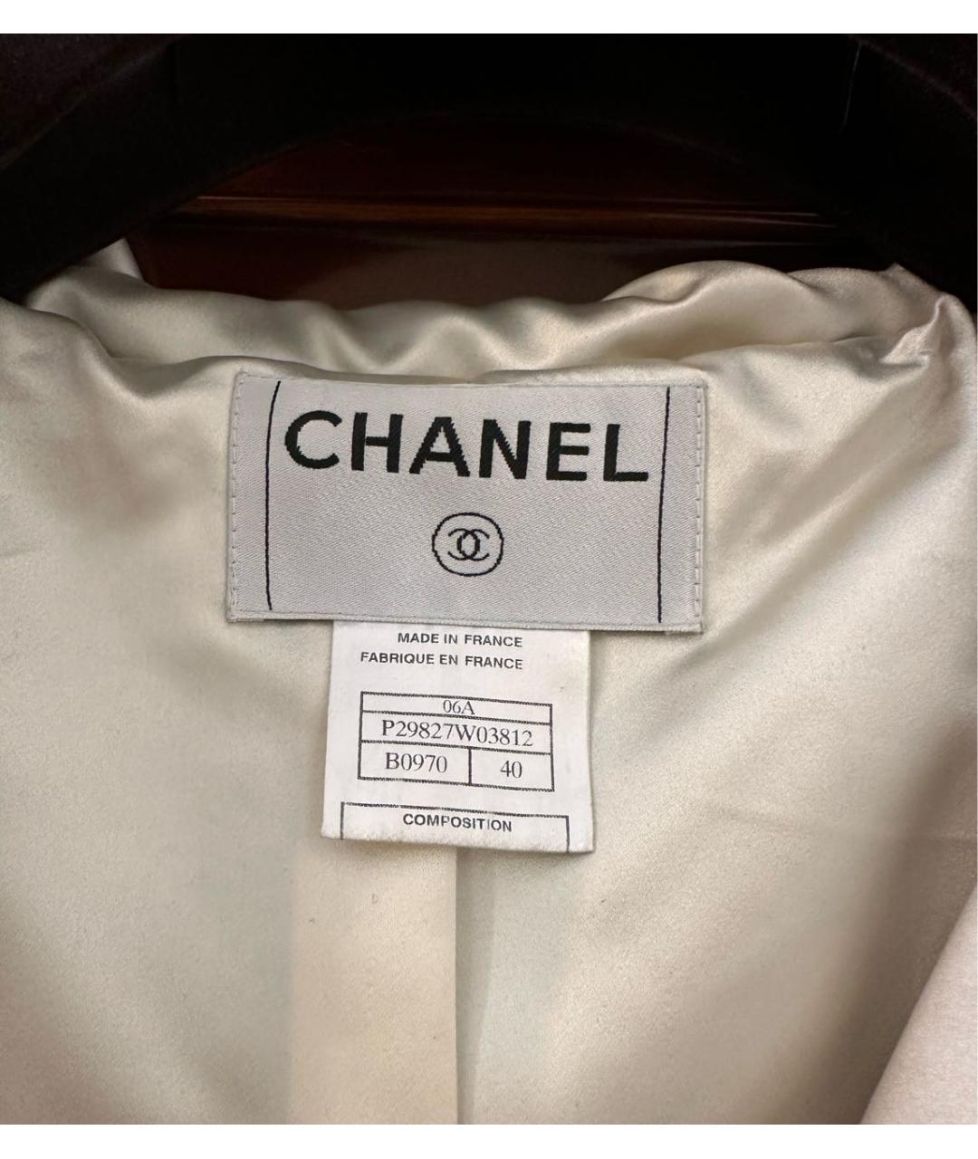 CHANEL Черное шерстяное пальто, фото 3