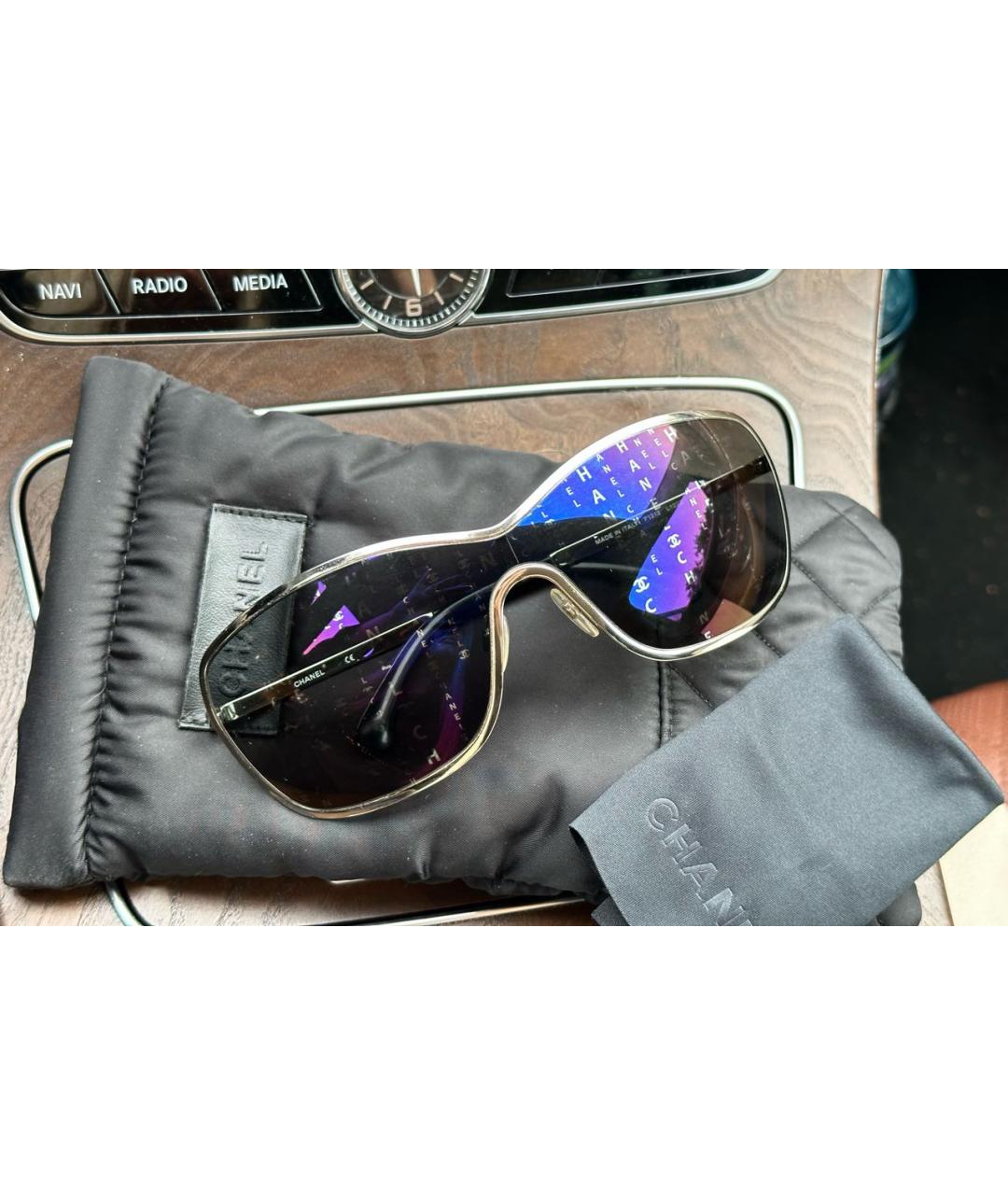 CHANEL PRE-OWNED Синие металлические солнцезащитные очки, фото 7