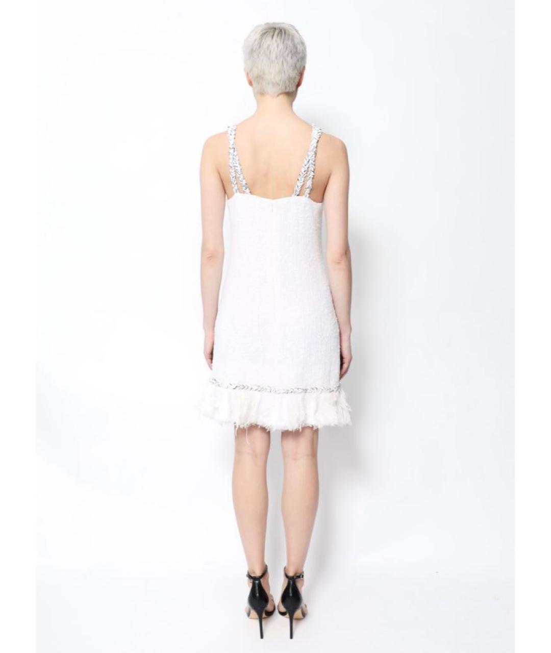 CHANEL PRE-OWNED Белое хлопковое коктейльное платье, фото 2