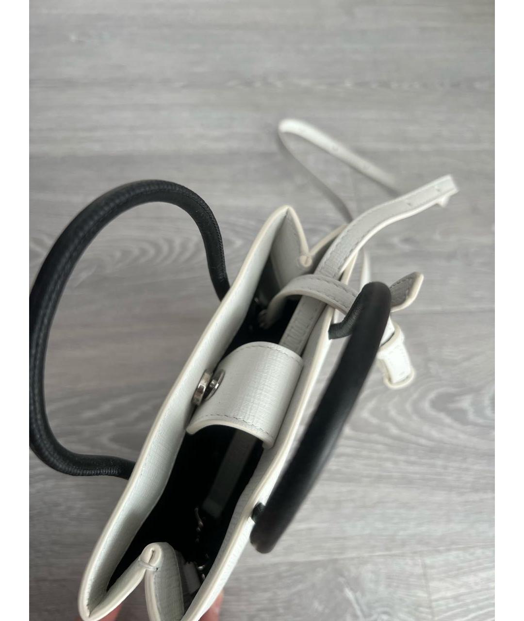 BALENCIAGA Белая кожаная сумка через плечо, фото 4