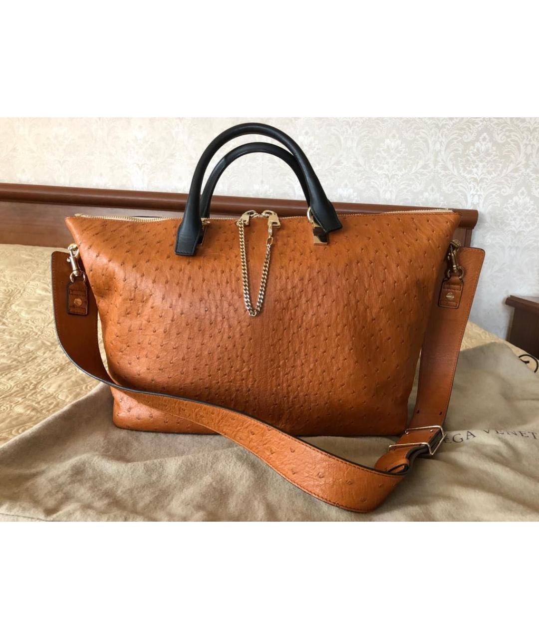 CHLOE Оранжевая сумка тоут из экзотической кожи, фото 9