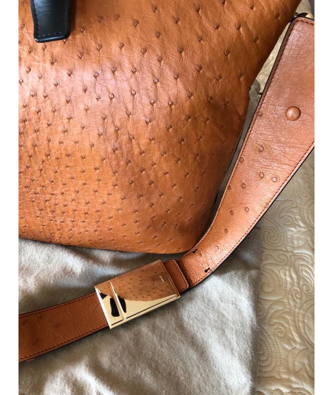 CHLOE Оранжевая сумка тоут из экзотической кожи, фото 4