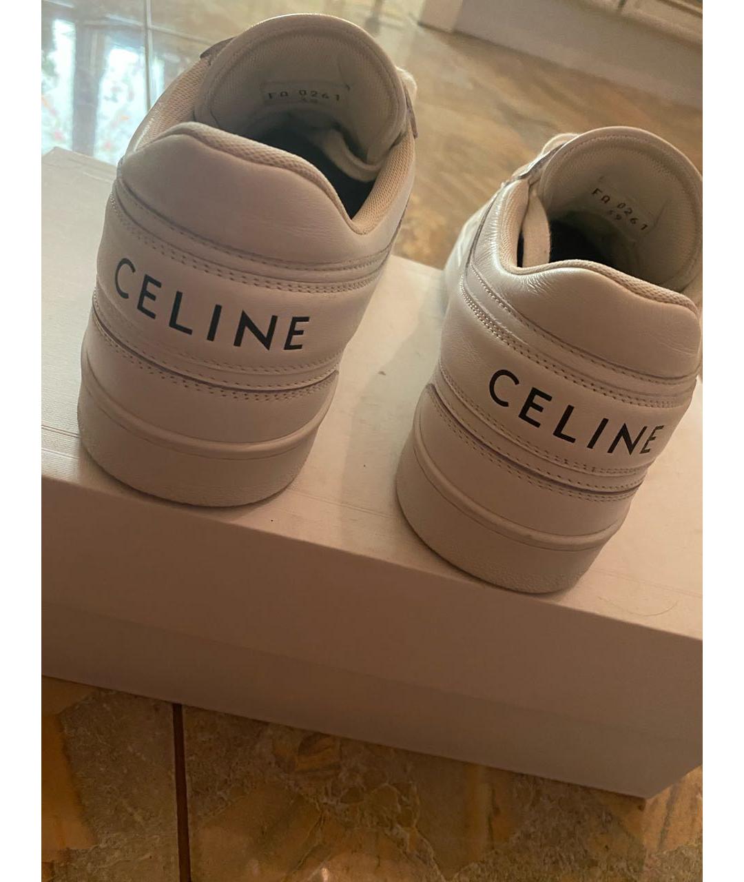 CELINE PRE-OWNED Белые кожаные кеды, фото 4