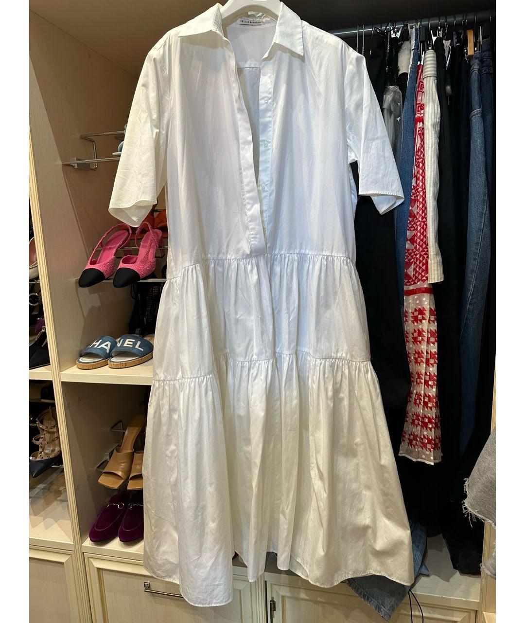 CECILIE BAHNSEN Белое хлопковое повседневное платье, фото 7