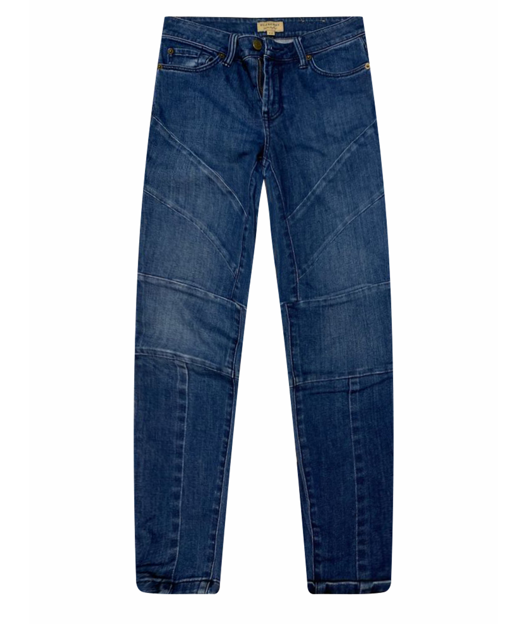 BURBERRY Синие хлопковые джинсы слим, фото 1