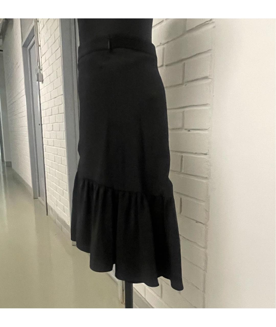 SAINT LAURENT Черная ацетатная юбка миди, фото 3